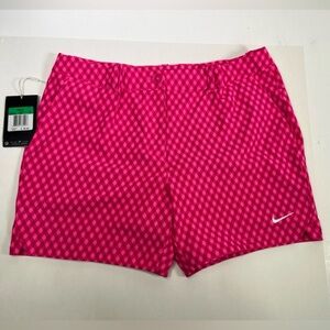 Nike Golf Gingham Shorts Girls XL Pink Dri-Fit Stay Cool Adjustable Waist New